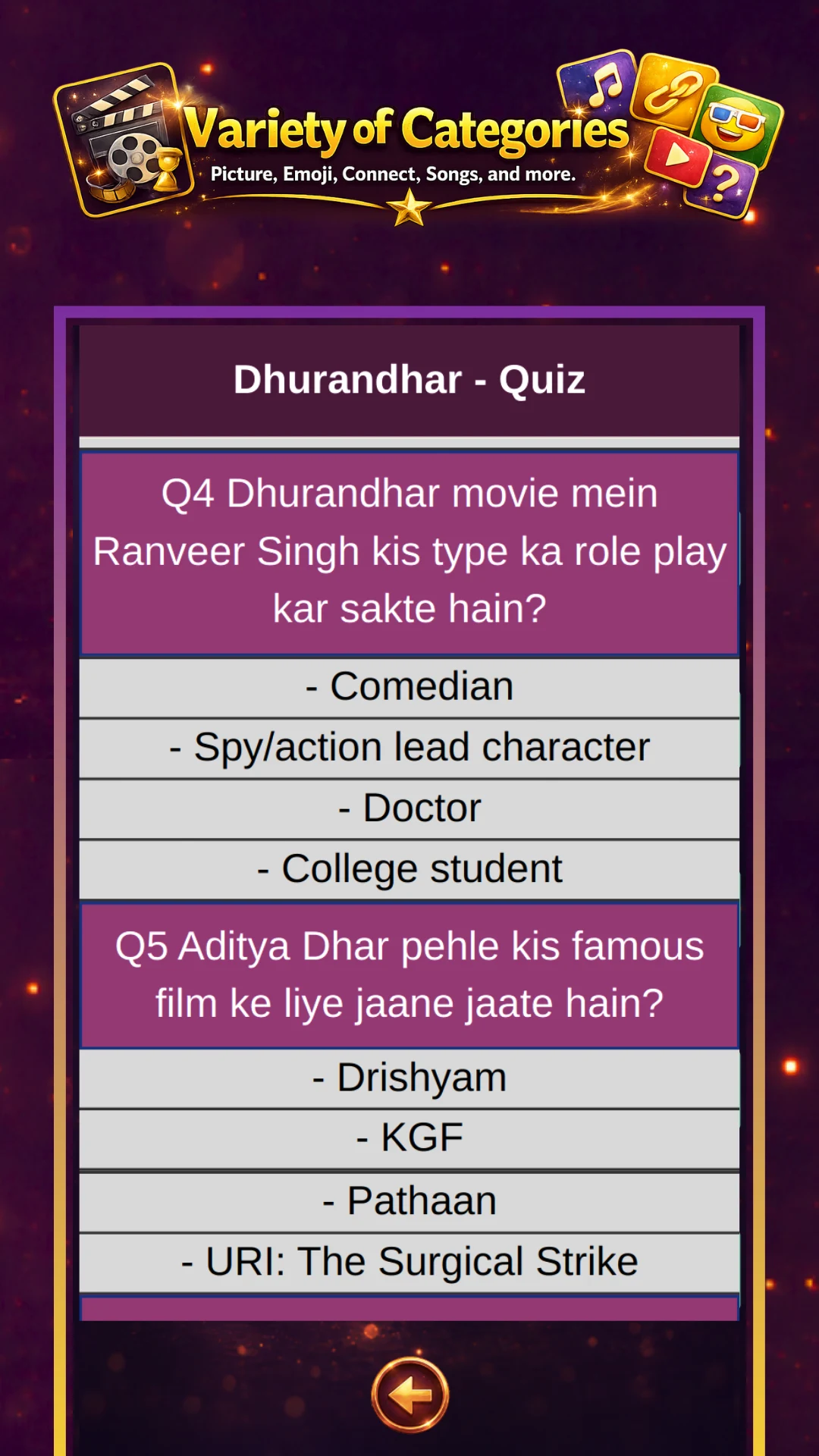 Bollywood Movies Guess - Quiz screenshot